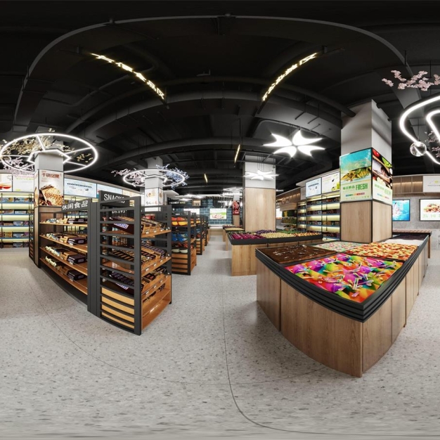现代超市全景3D模型